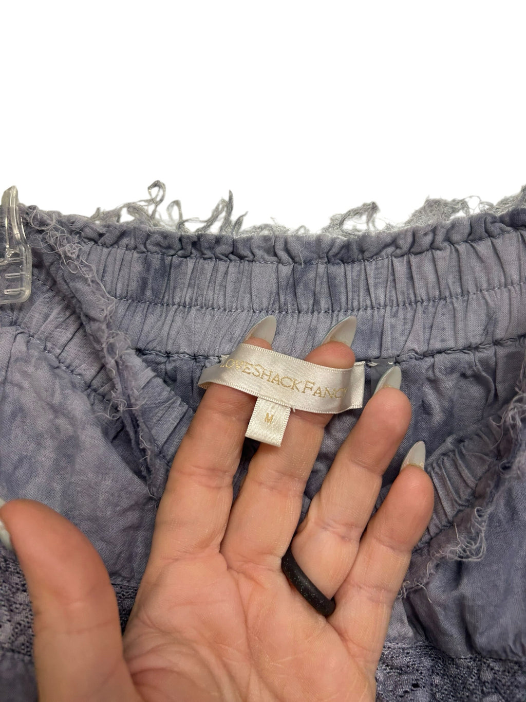 LOVE SHACK FANCY RUFFLE MINI LAVENDER TIE DYE LACE TRIM SKIRT SIZE MEDIUM