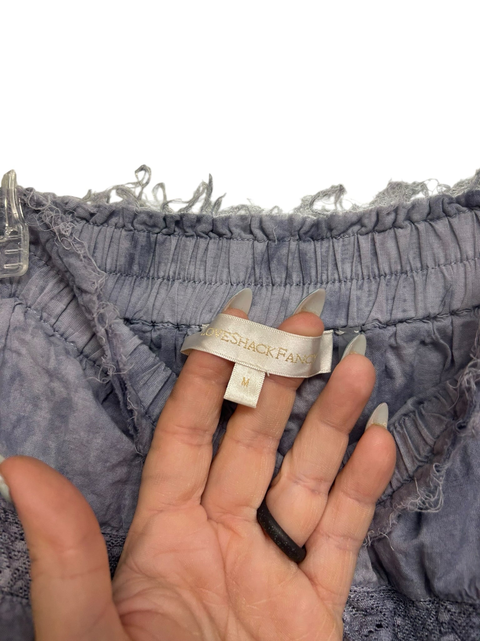 LOVE SHACK FANCY RUFFLE MINI LAVENDER TIE DYE LACE TRIM SKIRT SIZE MEDIUM