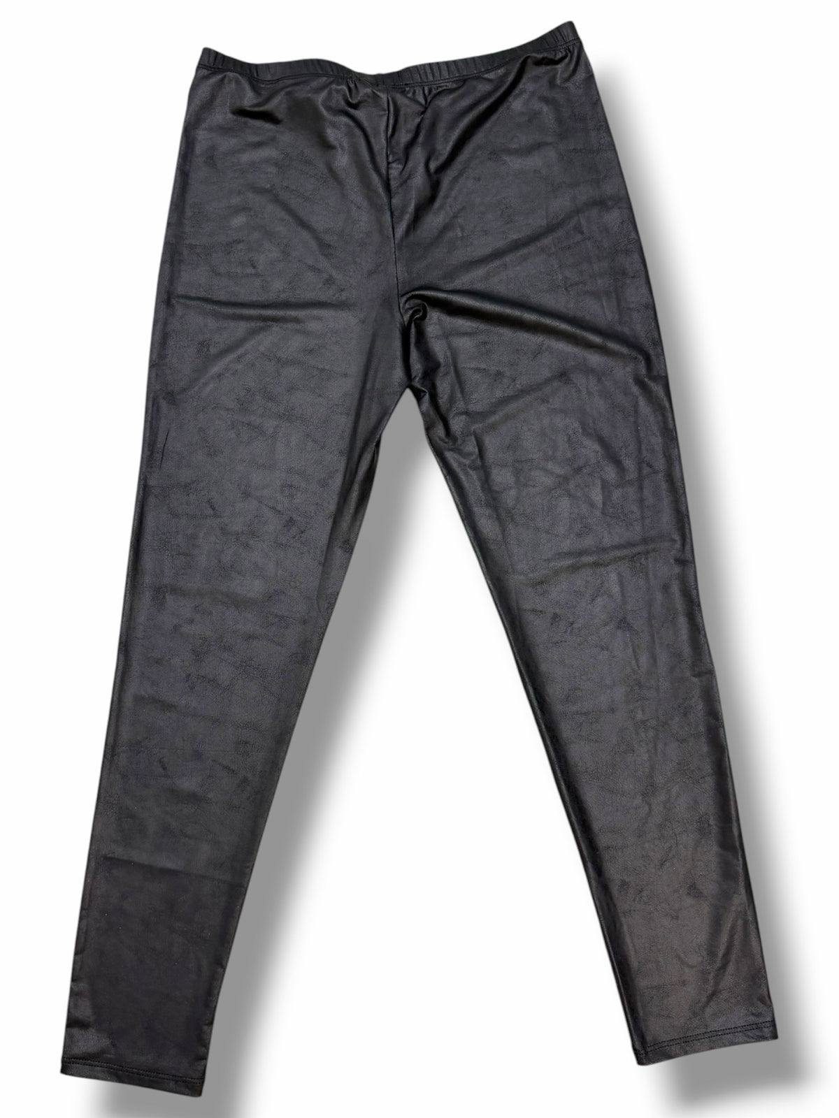 NWT KOZAN ART TO WEAR FAUX LEATHER BLACK LEGGINGS SIZE XL
