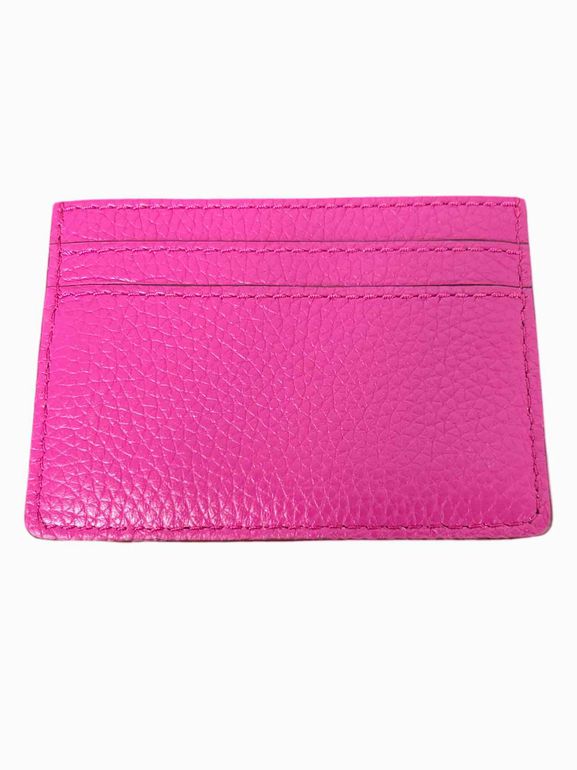 MARC JACOBS PEBBLED LEATHER CARD HOLDER PINK