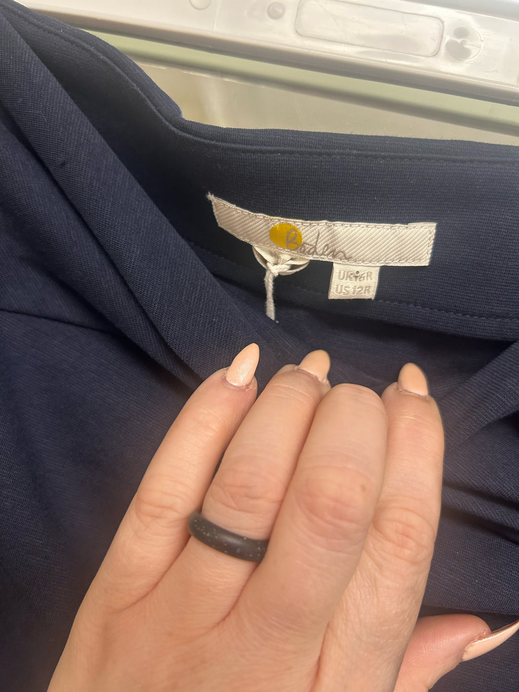 NWT BODEN NAVY JERSEY KNOT DETAIL SPLIT MIDI SKIRT SIZE 12