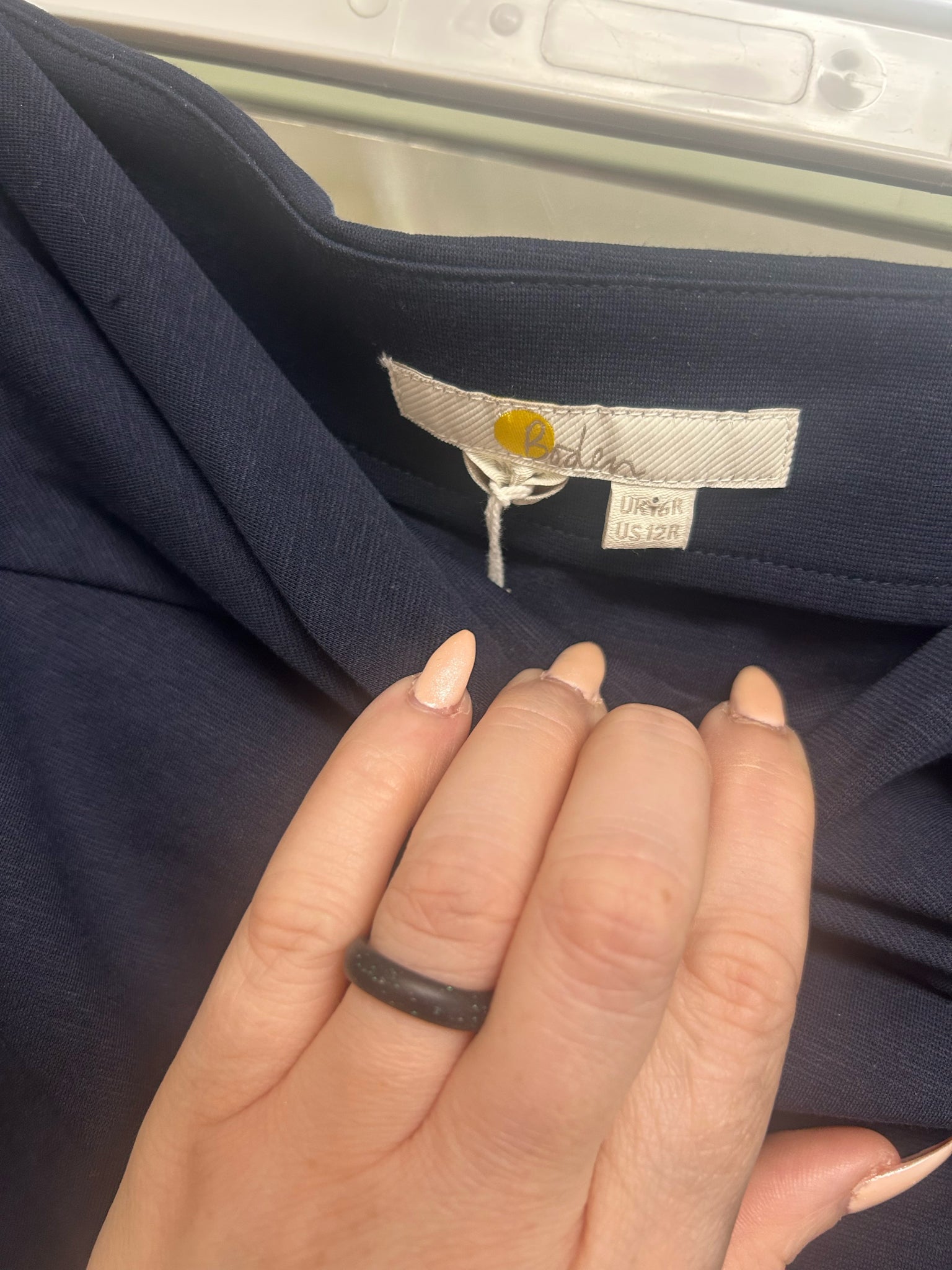 NWT BODEN NAVY JERSEY KNOT DETAIL SPLIT MIDI SKIRT SIZE 12