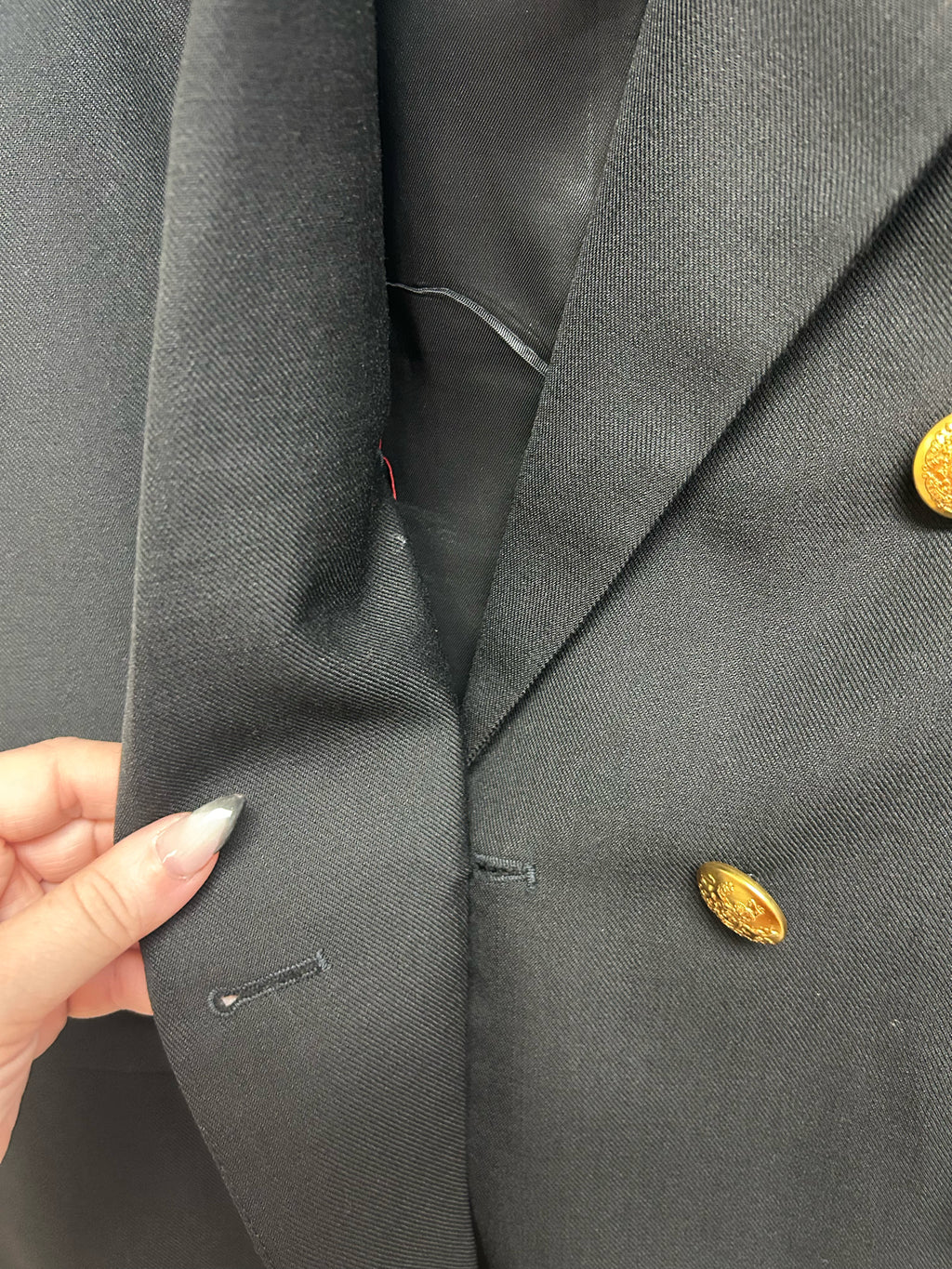 BANANA REPUBLIC DOUBLE BREASTED WOOL BLEND BLAZER BLACK SIZE 12