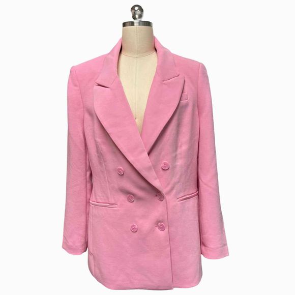 EXPRESS NWT! DOUBLE BREASTED BUBBLEGUM PINK BLAZER SIZE L