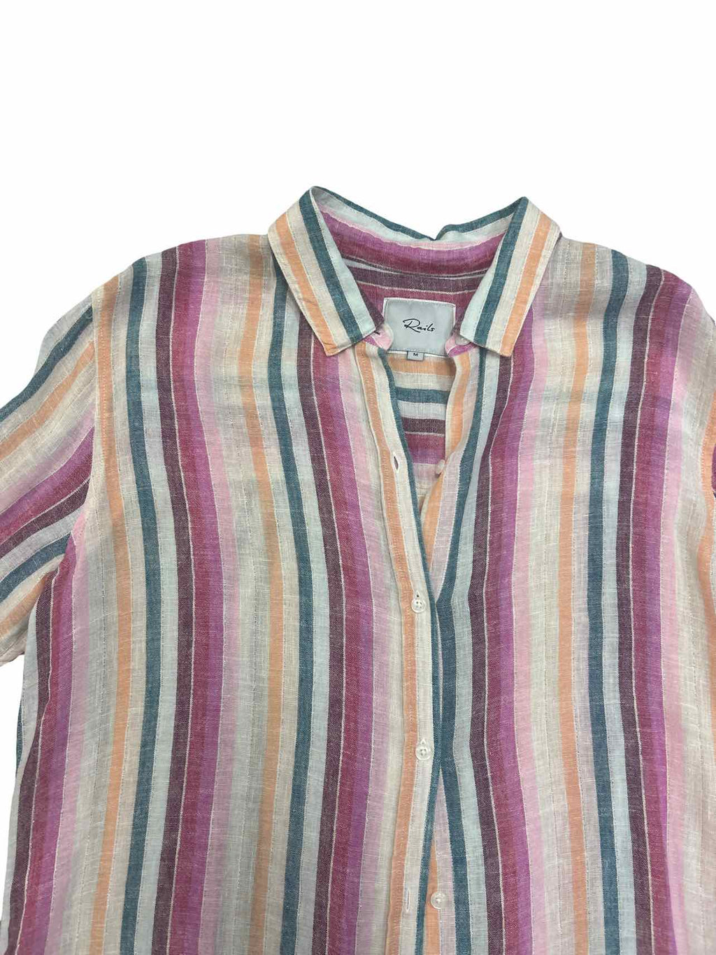 RAILS AVILA STRIPED GAUZY BOYFRIEND SHIRT SIZE: M