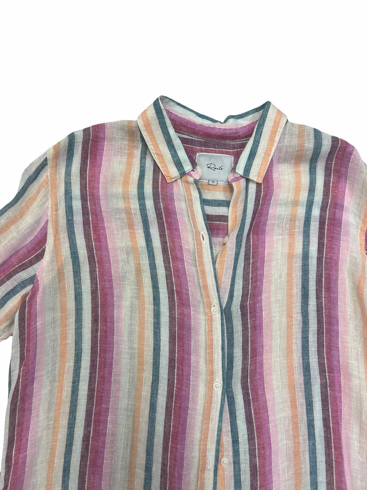 RAILS AVILA STRIPED GAUZY BOYFRIEND SHIRT SIZE: M