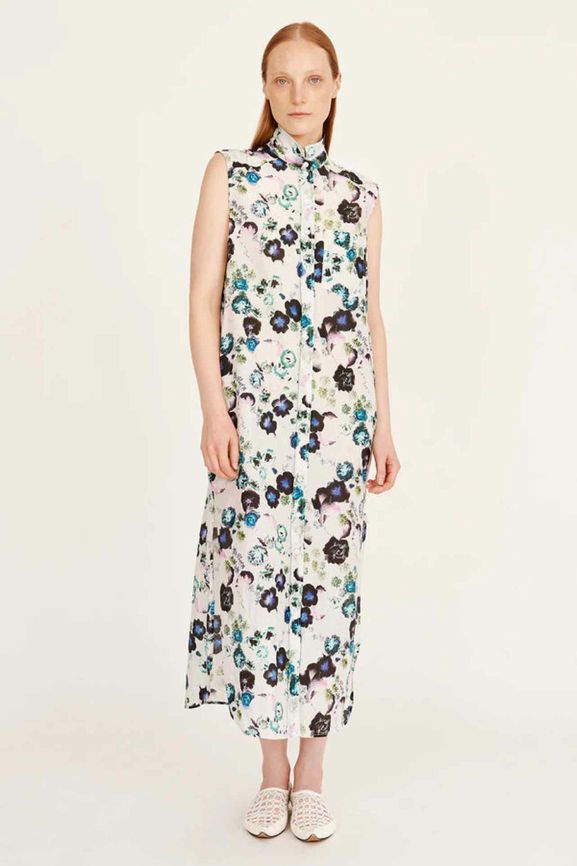 RAQUEL ALLEGRA HIGHLAD DRESS IN WHITE FLORAL SIZE: 00