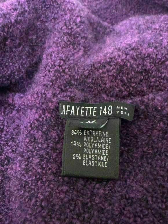 LAFAYETTE 148 BOUCLE OPEN DUSTER PURPLE JACKET SIZE M