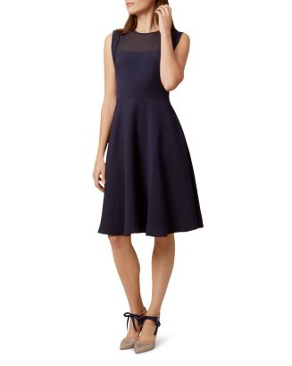 HOBBS GILLIAN RIBBED DRESS SIZE: 4