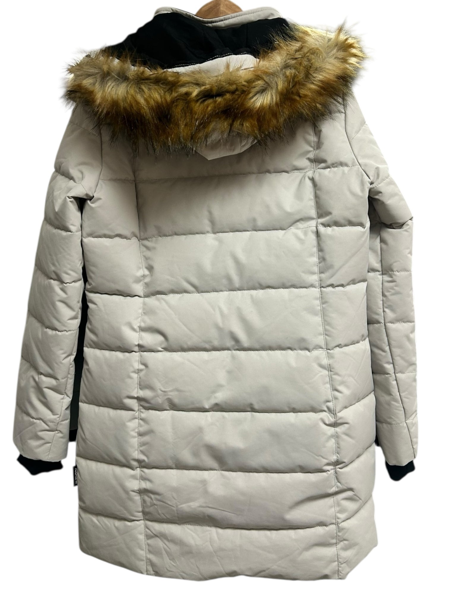 NOIZE HANNAH MID LENGTH CRUELTY FREE SNOW PALE WHITE PARKA SIZE MEDIUM