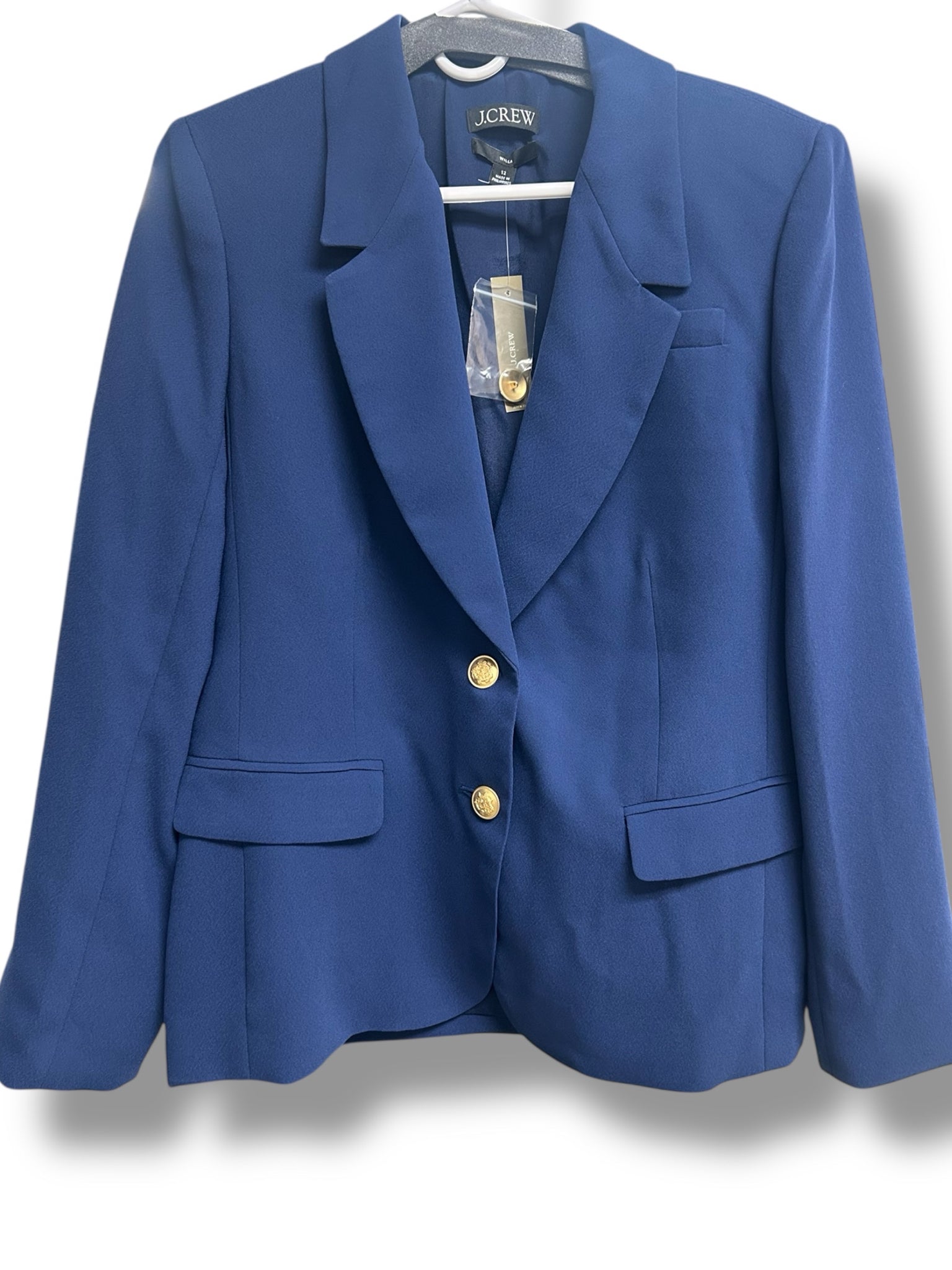 JCREW WILLA CITY CREPE BLAZER -MEDITERRANEAN NAVY NWT SIZE 12