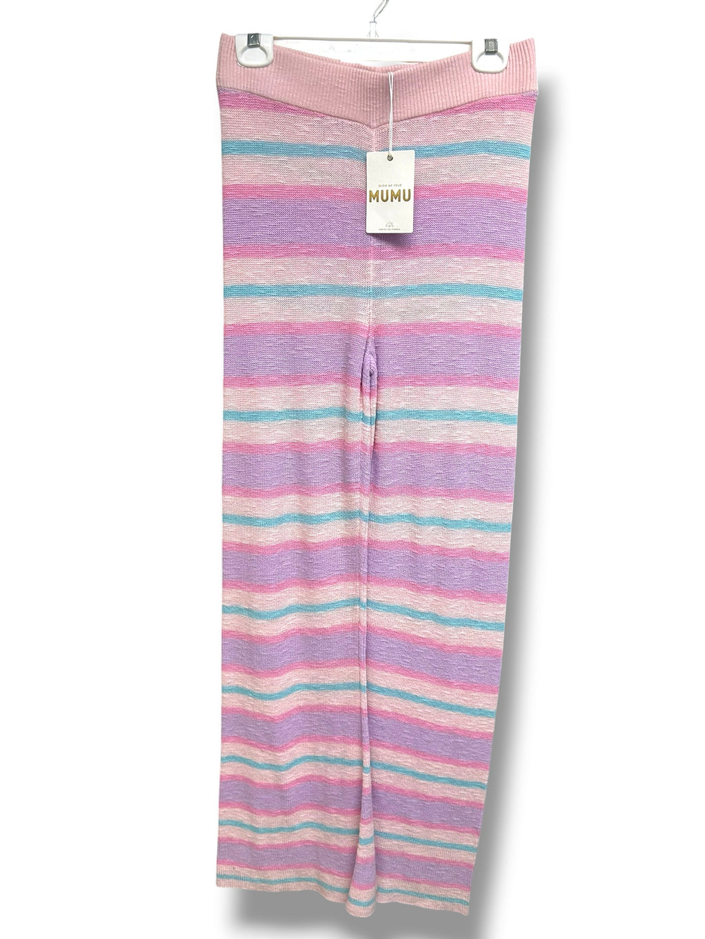 NWT SHOW ME YOUR MUMU FEEL GOOD COTTON CANDY STRIPED 2 PIECE SET SIZE MEDIUM