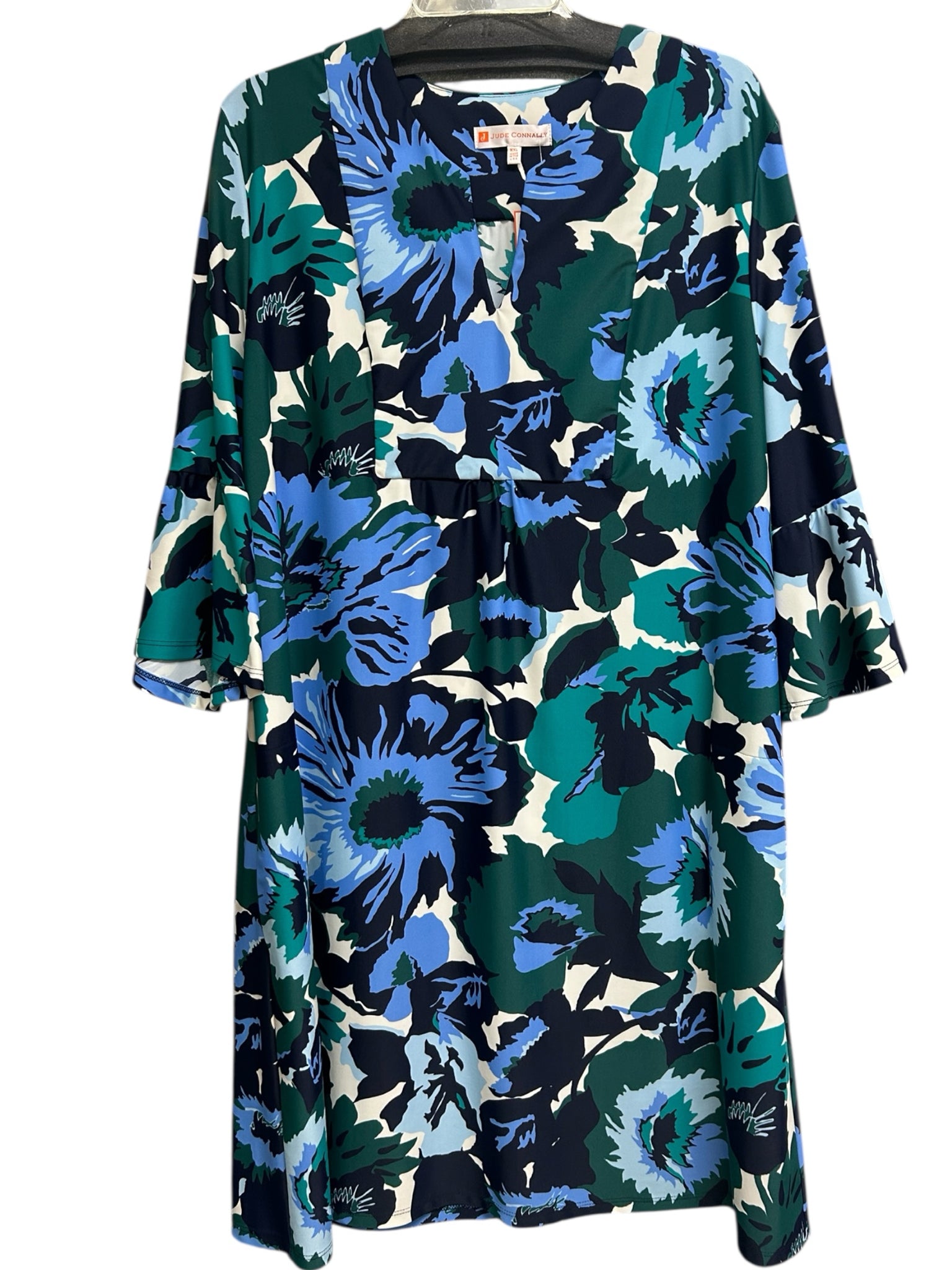 NWT JUDE CONNALLY  KERRY WILDFLOWER JADE W/BELL SLEEVES DRESS SIZE XXL