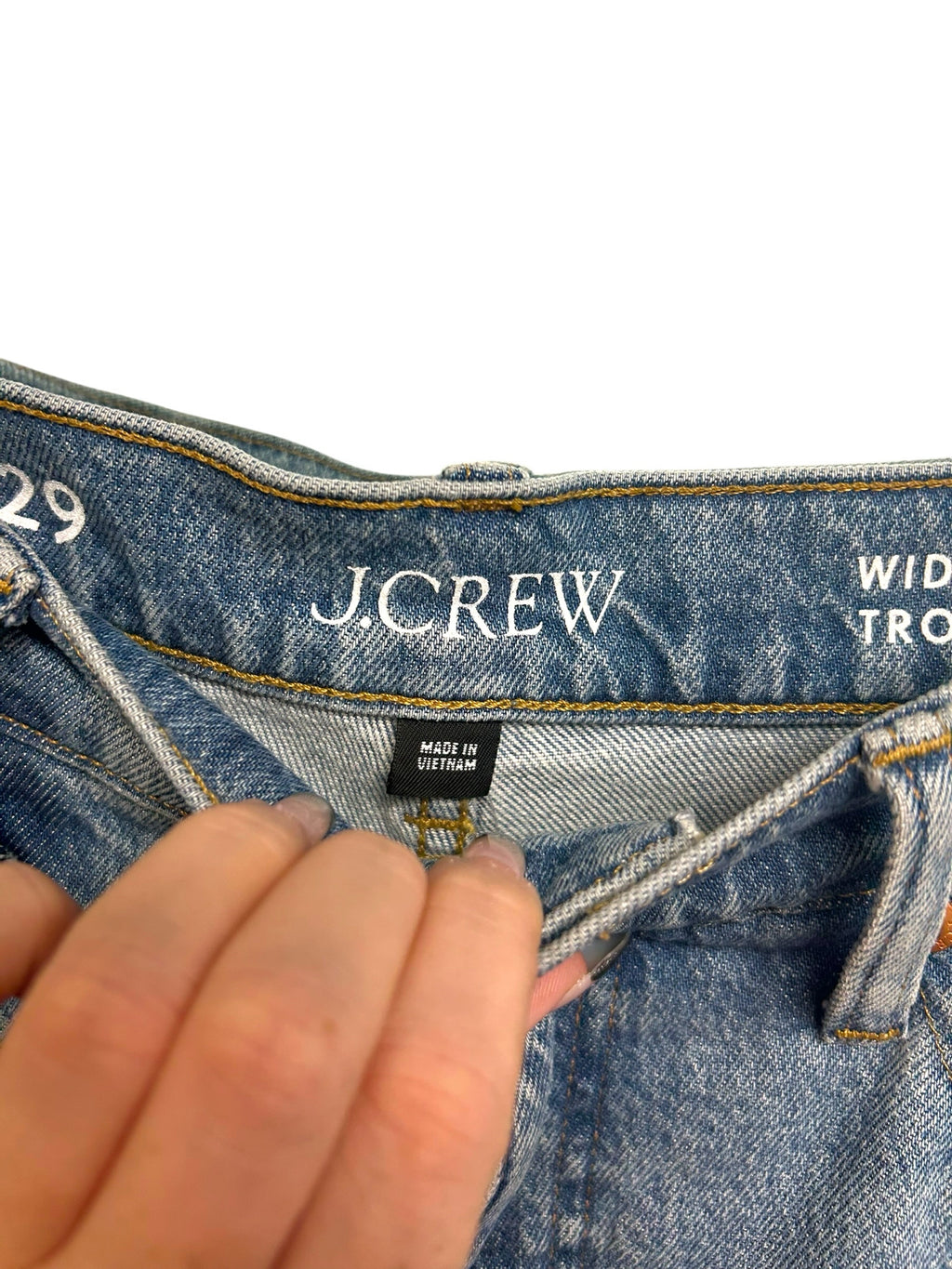 NWT J.CREW WIDE LEG MEDIUM WASH TROUSER JEANS SIZE 29