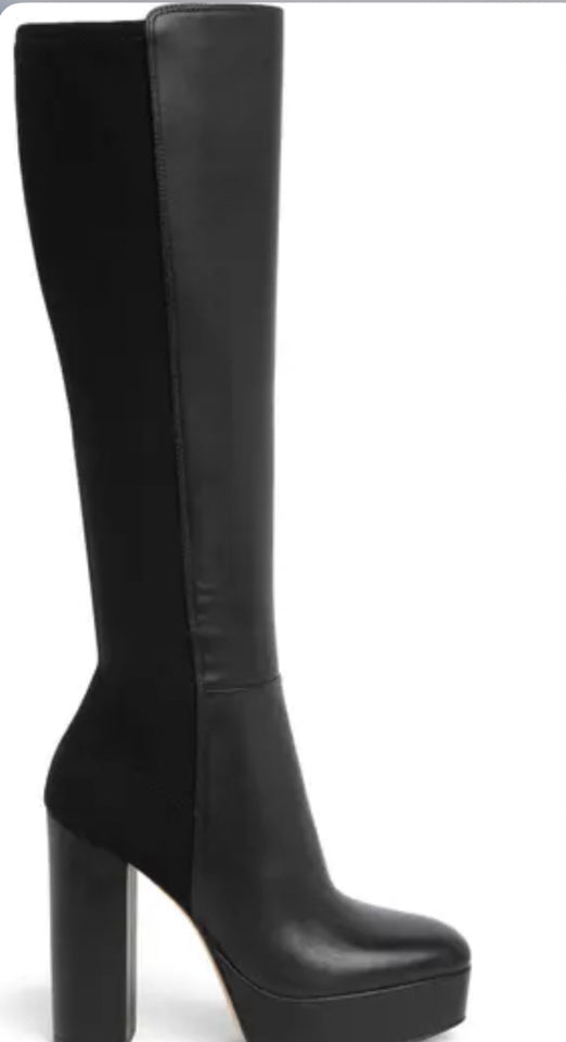 STUART WEITZMAN PARTY PLATFORM BLACK BOOT SIZE 7.5