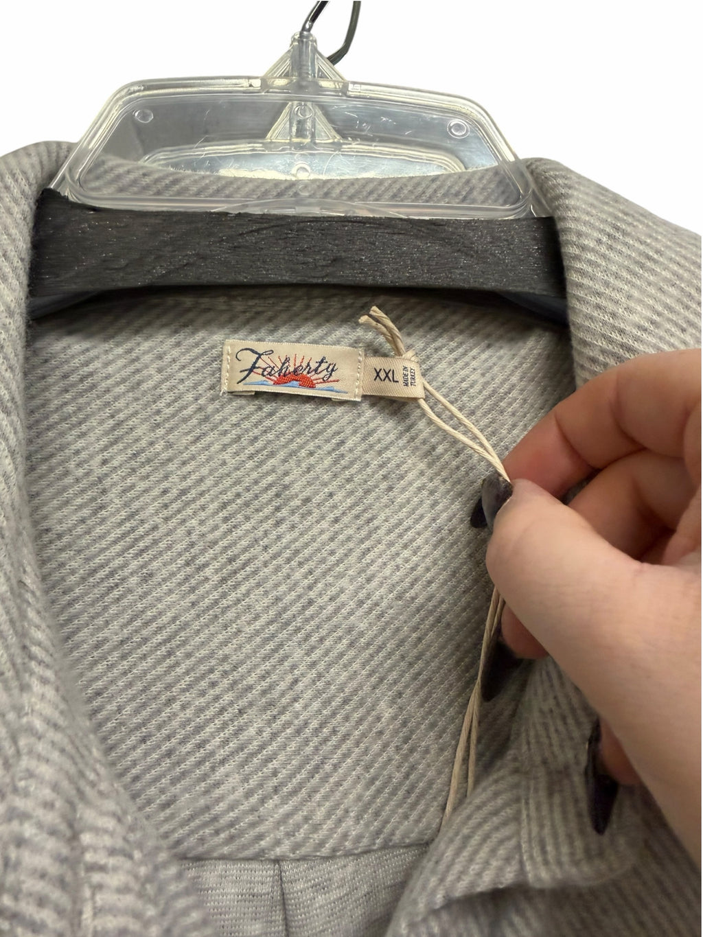 NWT WOMEN'S FAHERTY LEGEND LIGHT GRAY SWEATER SHIRT SIZE XXL