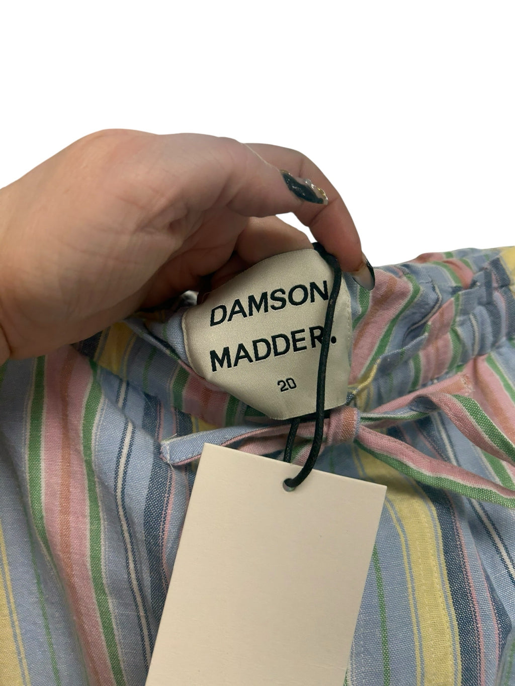 NWT DAMSON MADDER HOPE COTTON CARGO WIDE LEG STRIPED PANTS UK 20 US 16 - WEARHOUSE  CONSIGNMENT