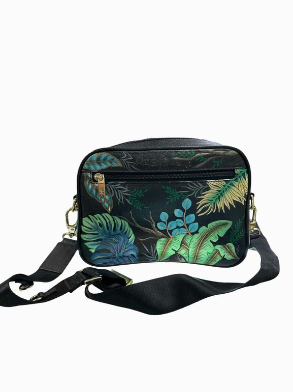 ANUSCHKA  HANDPAINTED TWIN TOP MESSENGER CROSSBODY