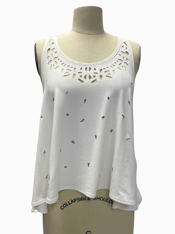 SYMPLI LASERCUT DRAPED SLVLS TOPPER SIZE: 4