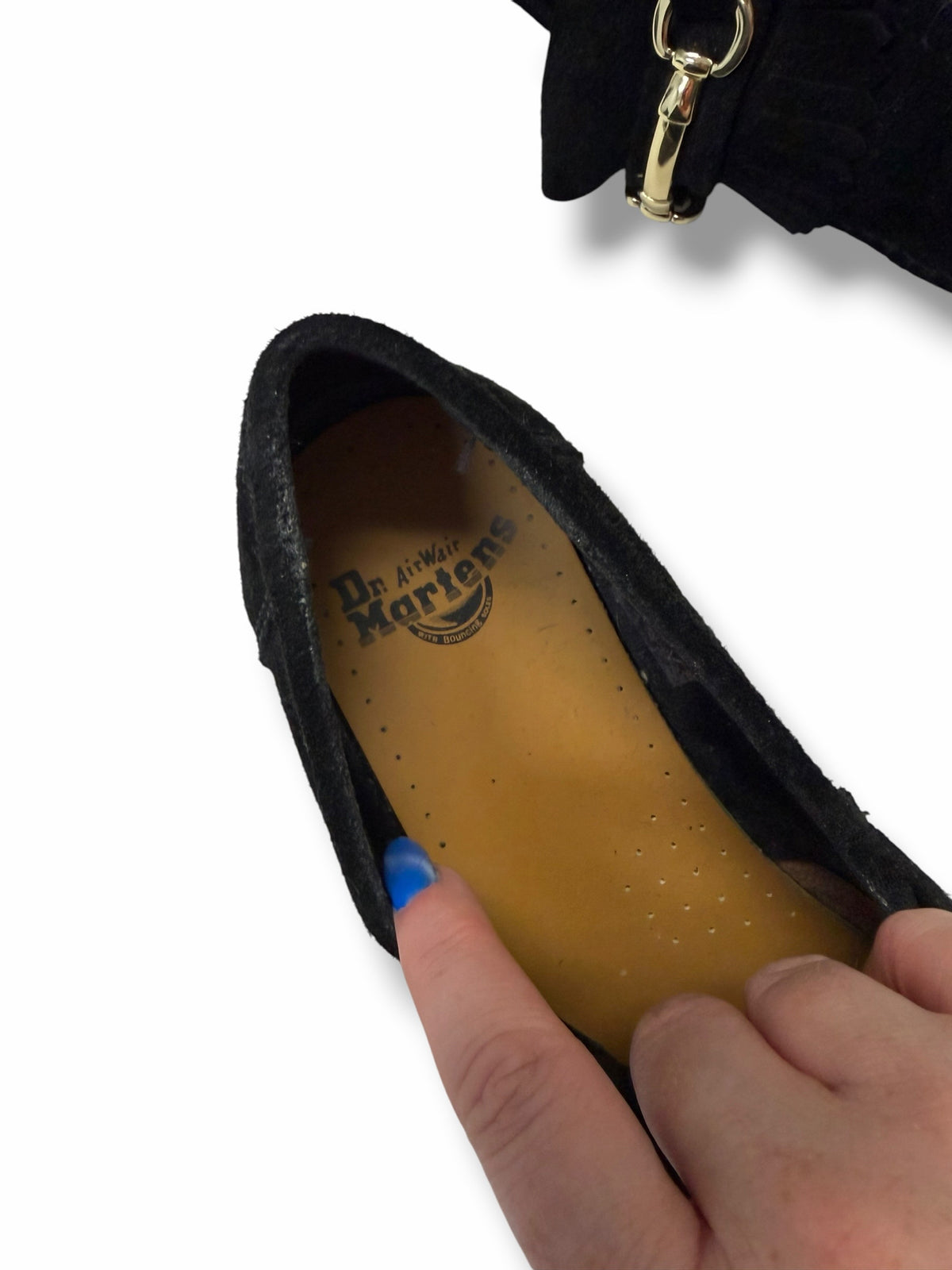 DR MARTENS ADRIAN SNAFFLE SUEDE LEATHER KILTIE BLACK LOAFERS WOMENS SIZE 10