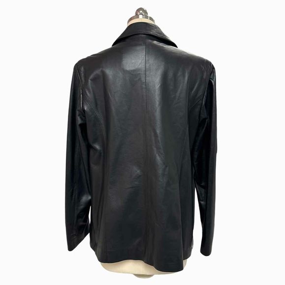 PERUZZI ITALIAN CALF LEATHER BLACK JACKET SIZE XL