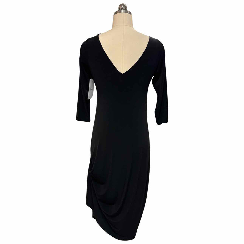 SYMPLI NWT! DRAMA REVERSIBLE ANGLED HEM BLACK DRESS SIZE 2