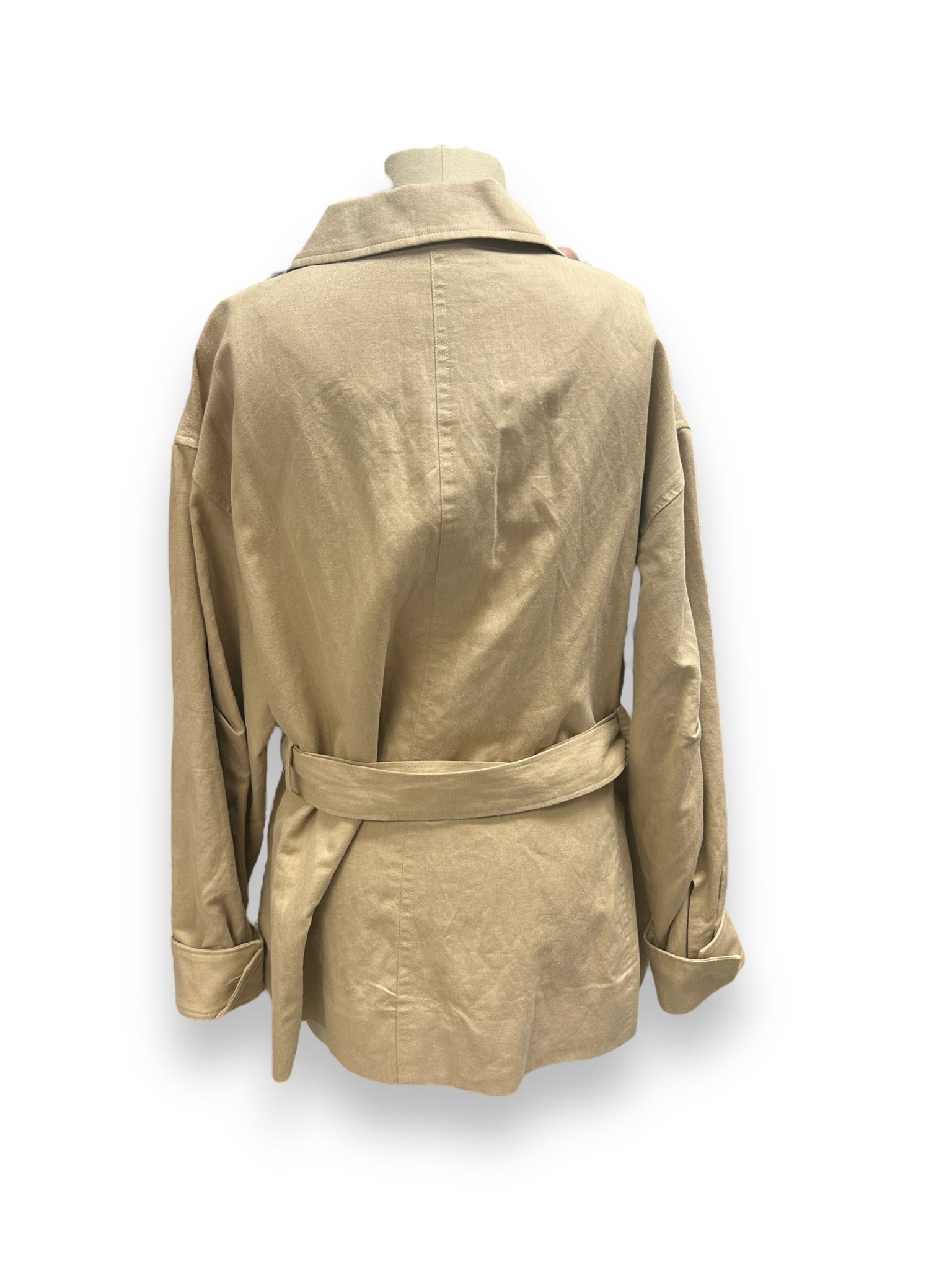 NEW! COS BELTED UTILITY JACKET TAN KHAKI SIZE LARGE