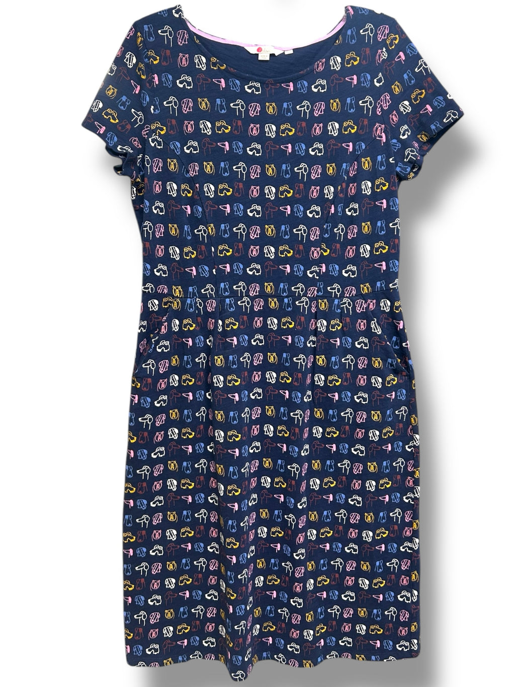 BODEN PHOEBE JERSEY TSHIRT DRESS IN RUFUS DOG PRINT SIZE 10 LONG - WEARHOUSE  CONSIGNMENT