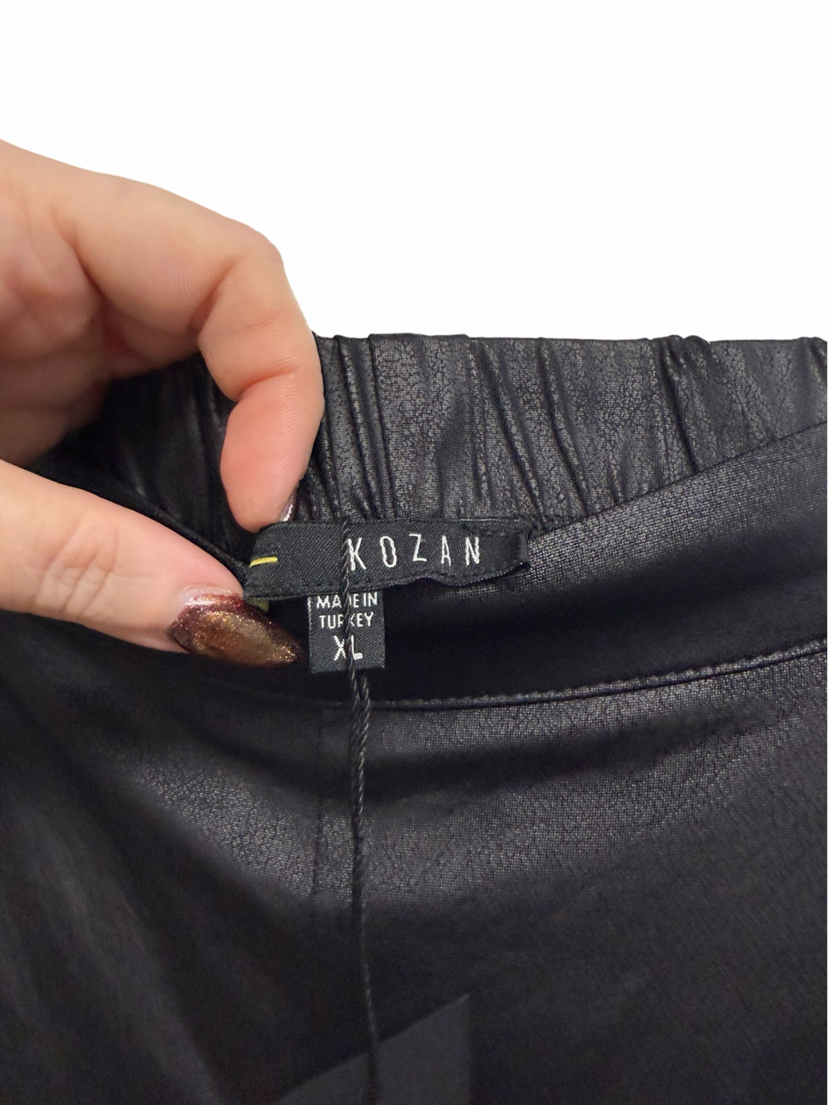 NWT KOZAN JADE BLACK FAUX LEATHER ART TO WEAR PANTS SIZE XL