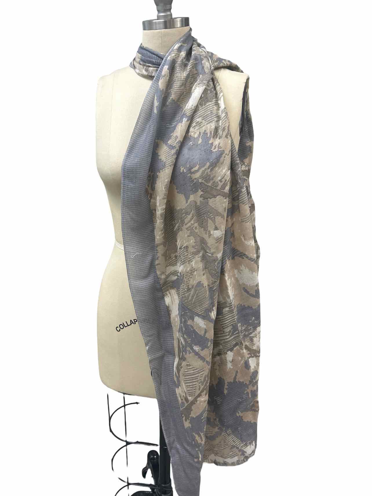KINROSS SEAGULL MULTI TROPICAL CAMO PRINT SCARF CASHMERE SILK