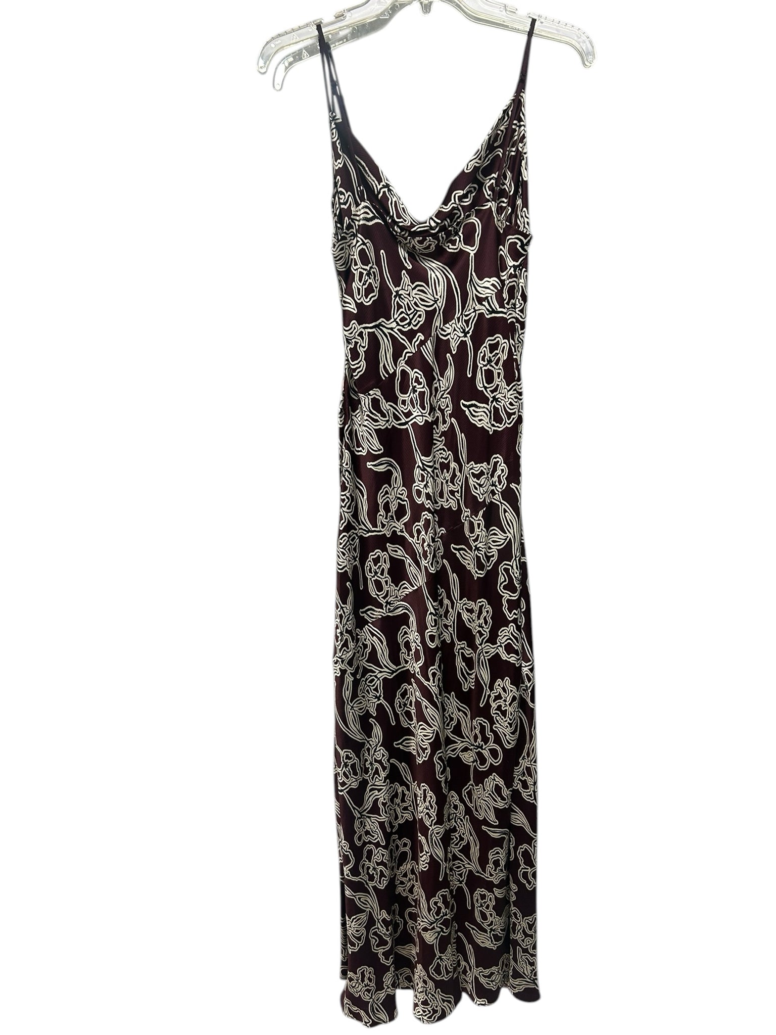 NICHOLAS BROWN PRINTED SILK ARIEL COWL NECK GOWN SIZE 8
