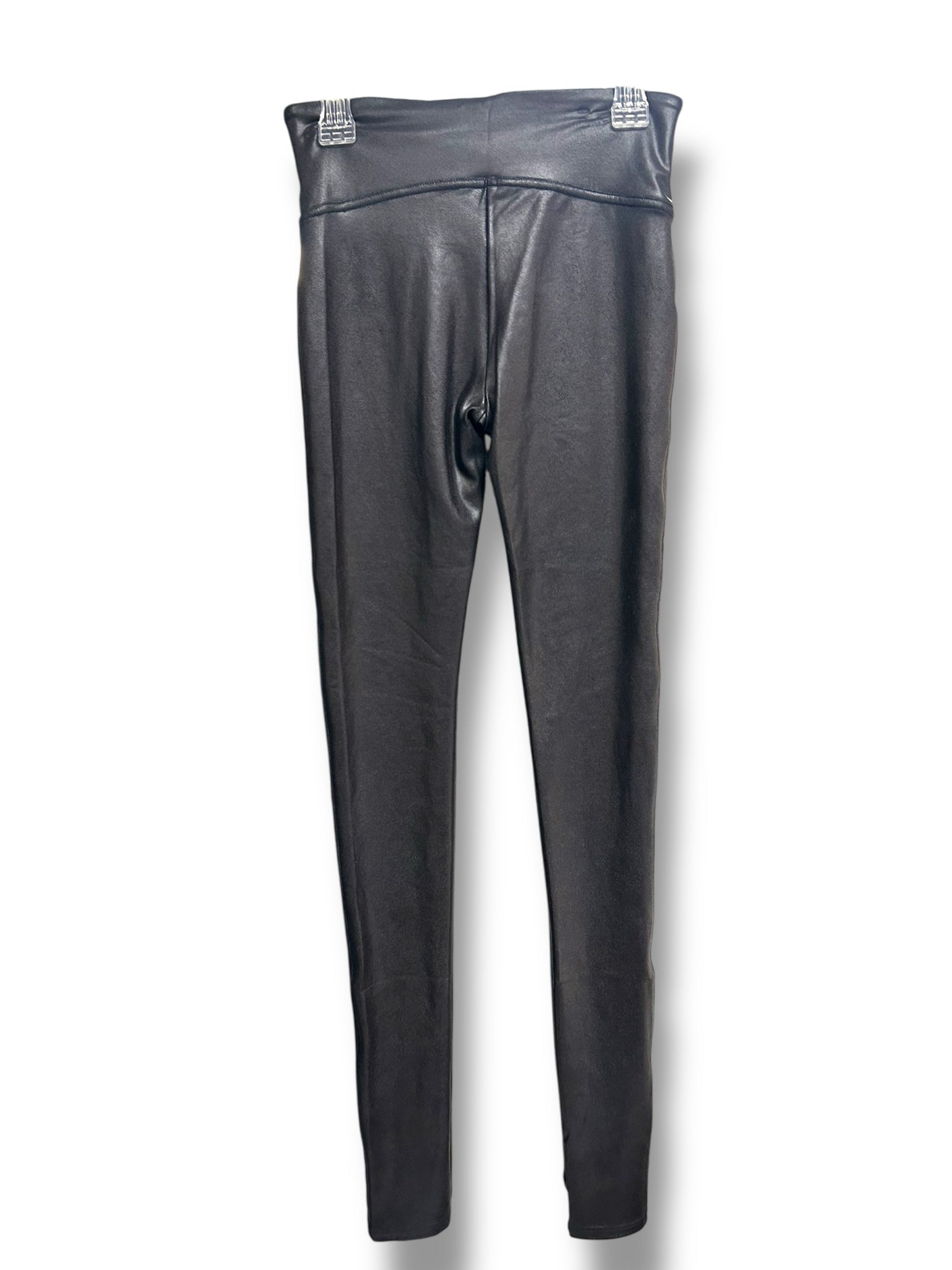 NWT SPANX FAUX LEATHER LEGGINGS BLACK TALL FIT SIZE SMALL