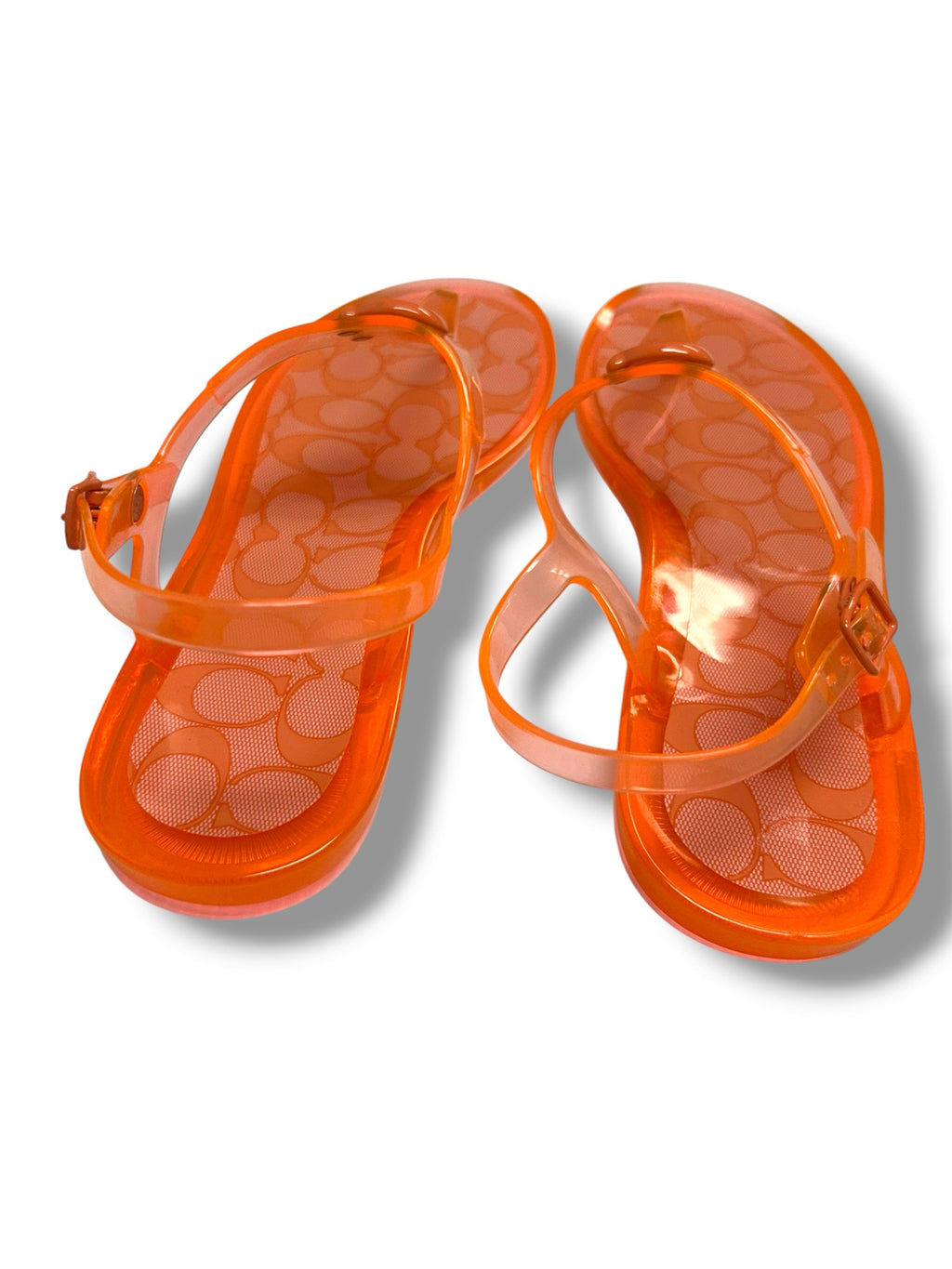 COACH THE NATELEE ORANGE JELLY  SANDALS SIZE 9