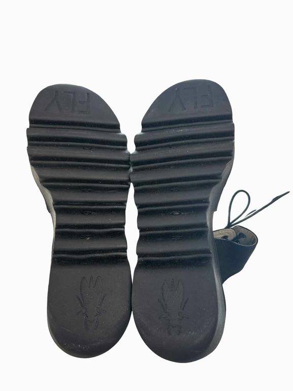 FLY LONDON BILU PLATFORM WEDGE SANDAL SIZE: 39