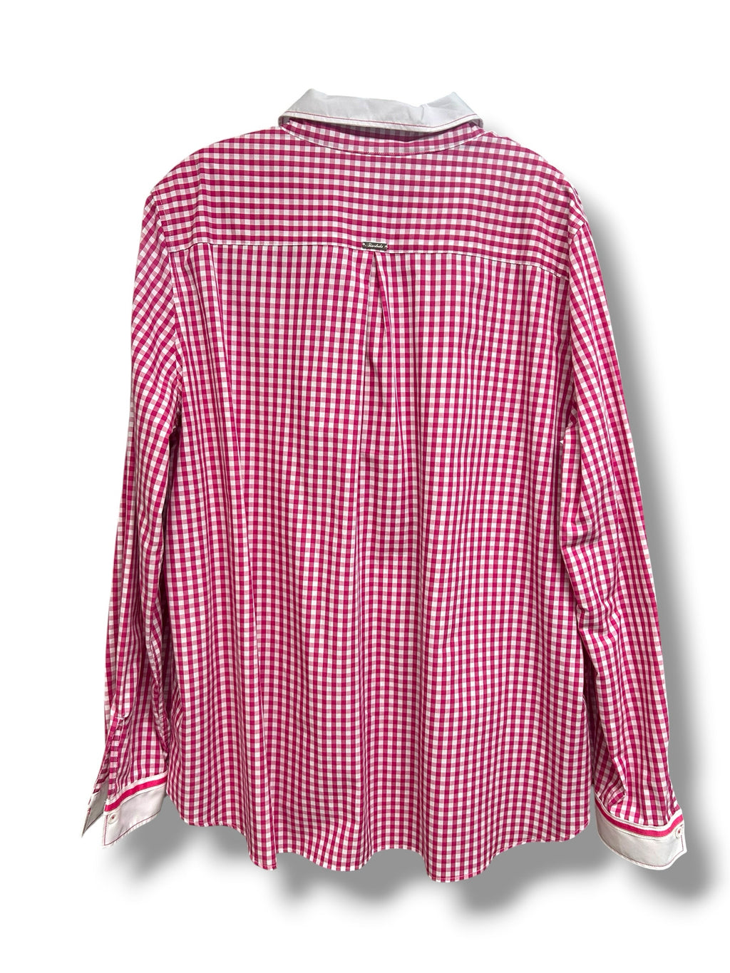 NWT BARILOCHE FIONA PINK GINGHAM COLLARED BUTTON DOWN TOP SIZE XL