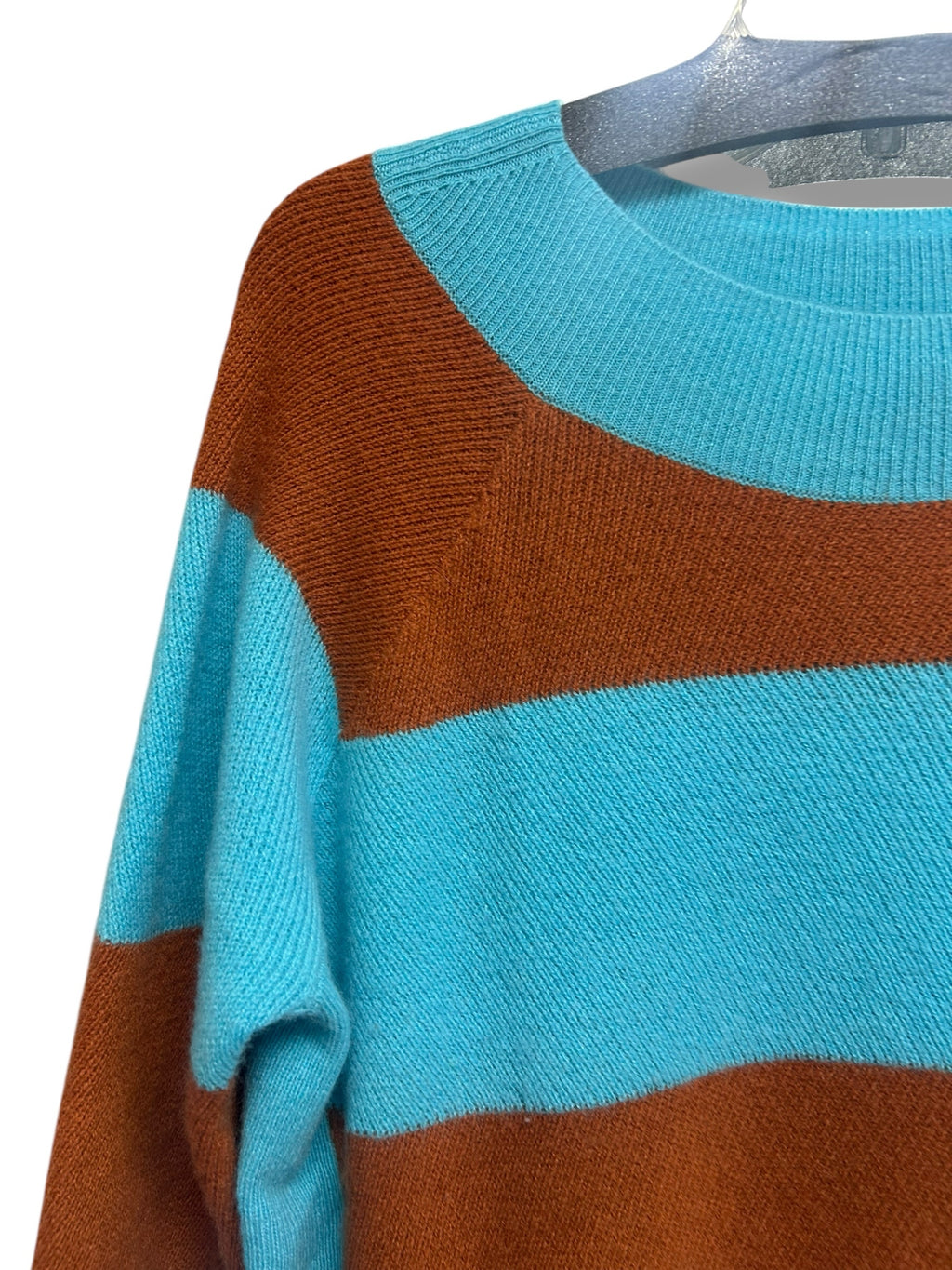 ANTHROPOLOGIE LISA TODD THE STANDOUT CASHMERE COLORBLOCK SWEATER SIZE MEDIUM