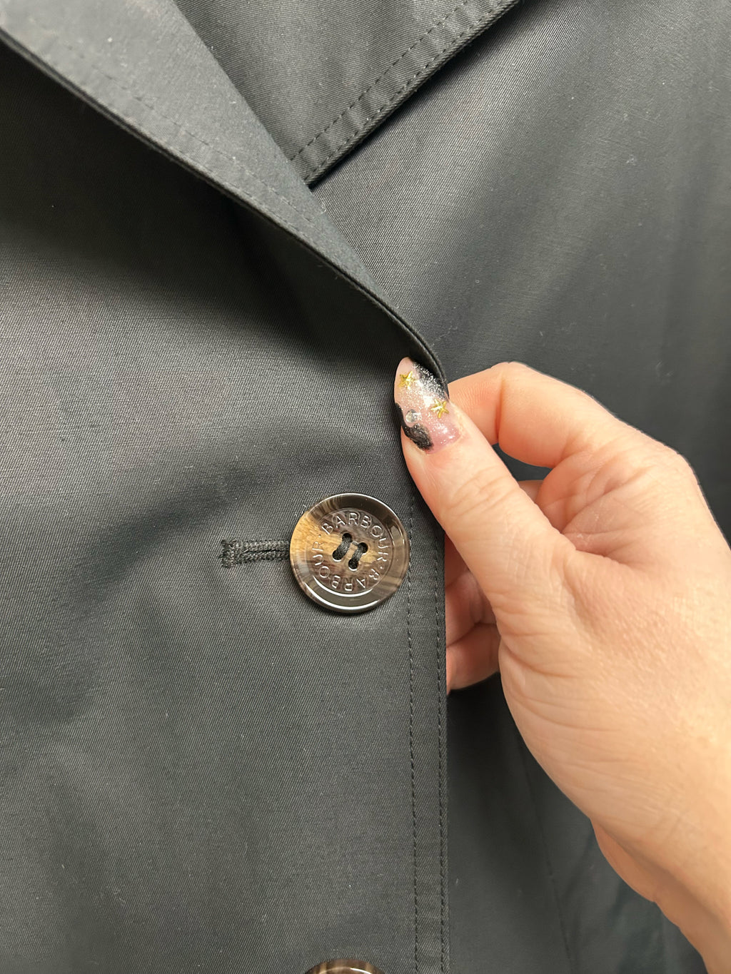 BARBOUR MAISY SHOWERPROOF DOUBLE BREASTED JACKET BLACK SIZE US 10 - WEARHOUSE  CONSIGNMENT