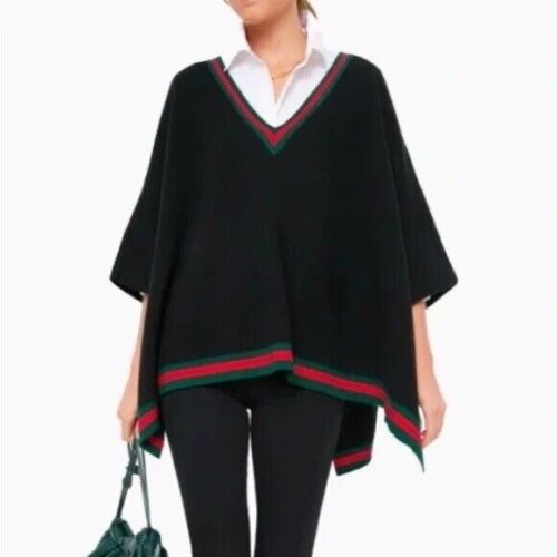 TUCKERNUCK CAMDEN SOFT KNIT BLACK PONCHO SIZE ONE SIZE