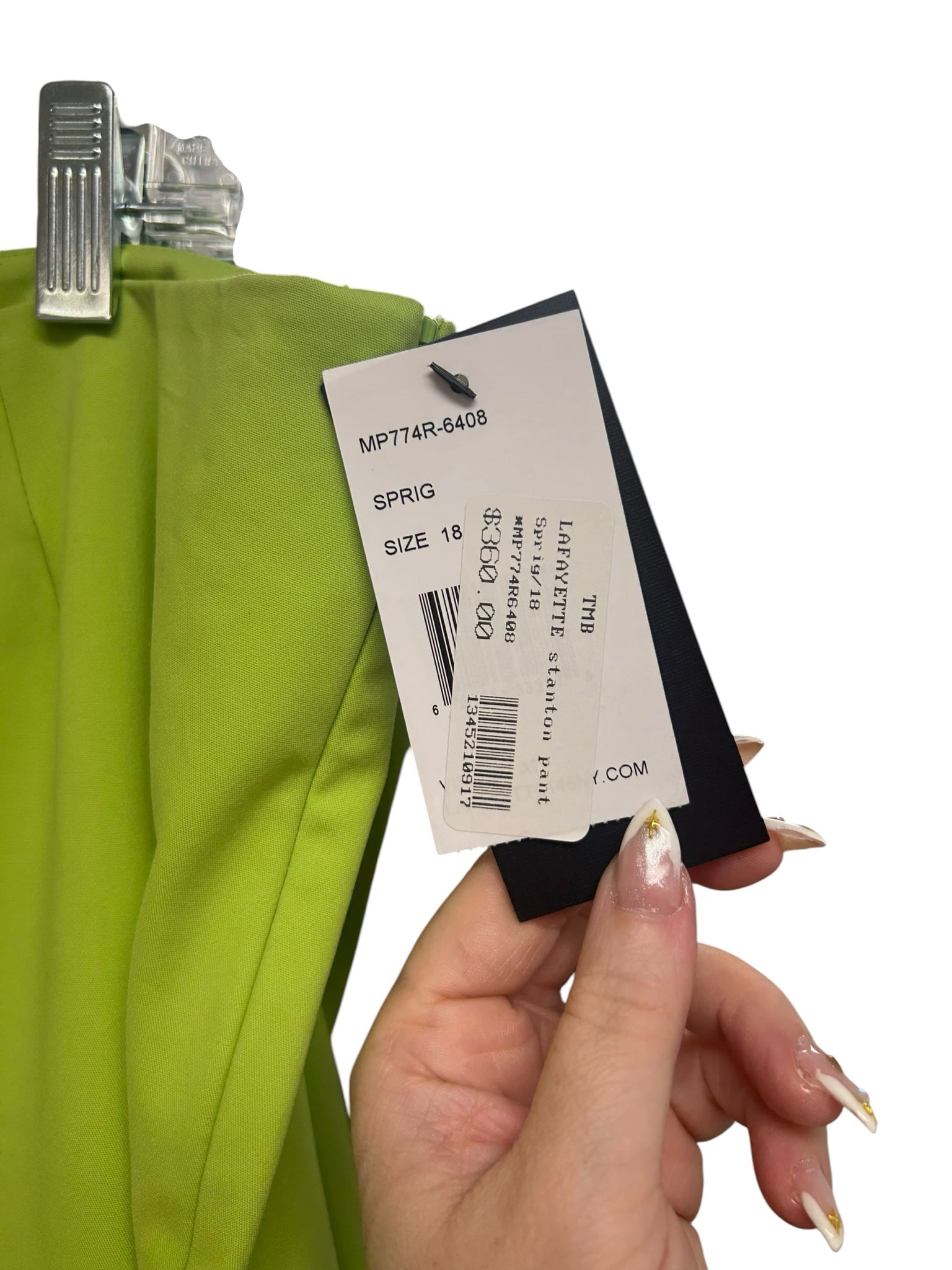 NWT LAFAYETTE 148 LIME GREEN STANTON ANKLE DRESS PANTS SIZE 18