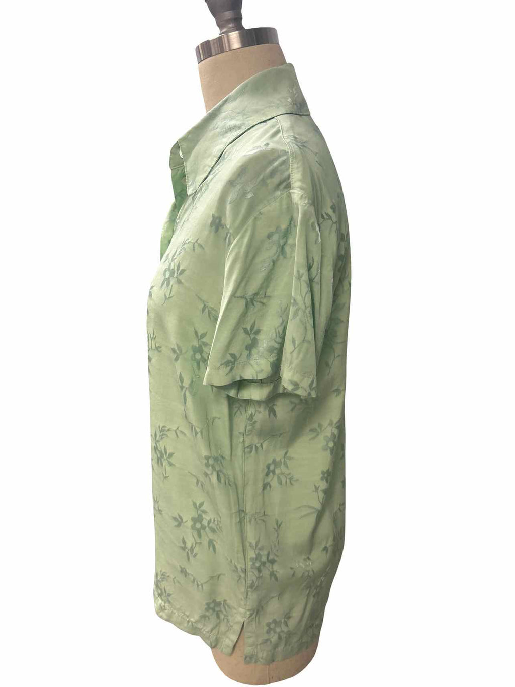 RAQUEL ALLEGRA SATIN FLORAL JACQUARD BLOUSE SIZE: 0