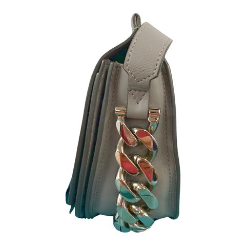 GIVENCHY INFINITY CHAIN CURB SMOOTH LEATHER SADDLE CROSSBODY BAG