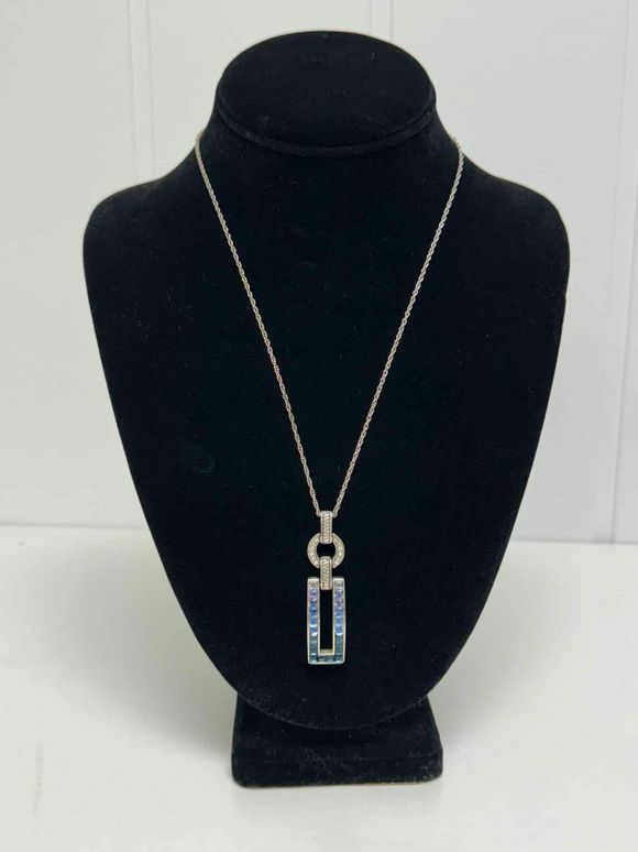 BRIGHTON SPECTRUM GLAM BLUE SWAROVSKI CRYSTAL PENDANT NECKLACE