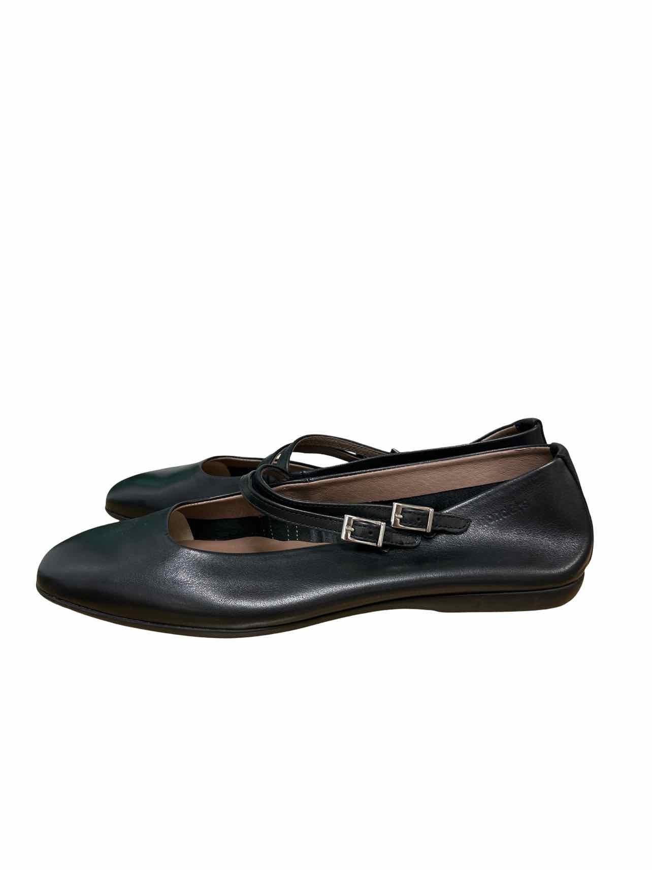 WONDER ASYMMETRIC DOUBLE STRAP LEATHER FLATS SIZE: 41