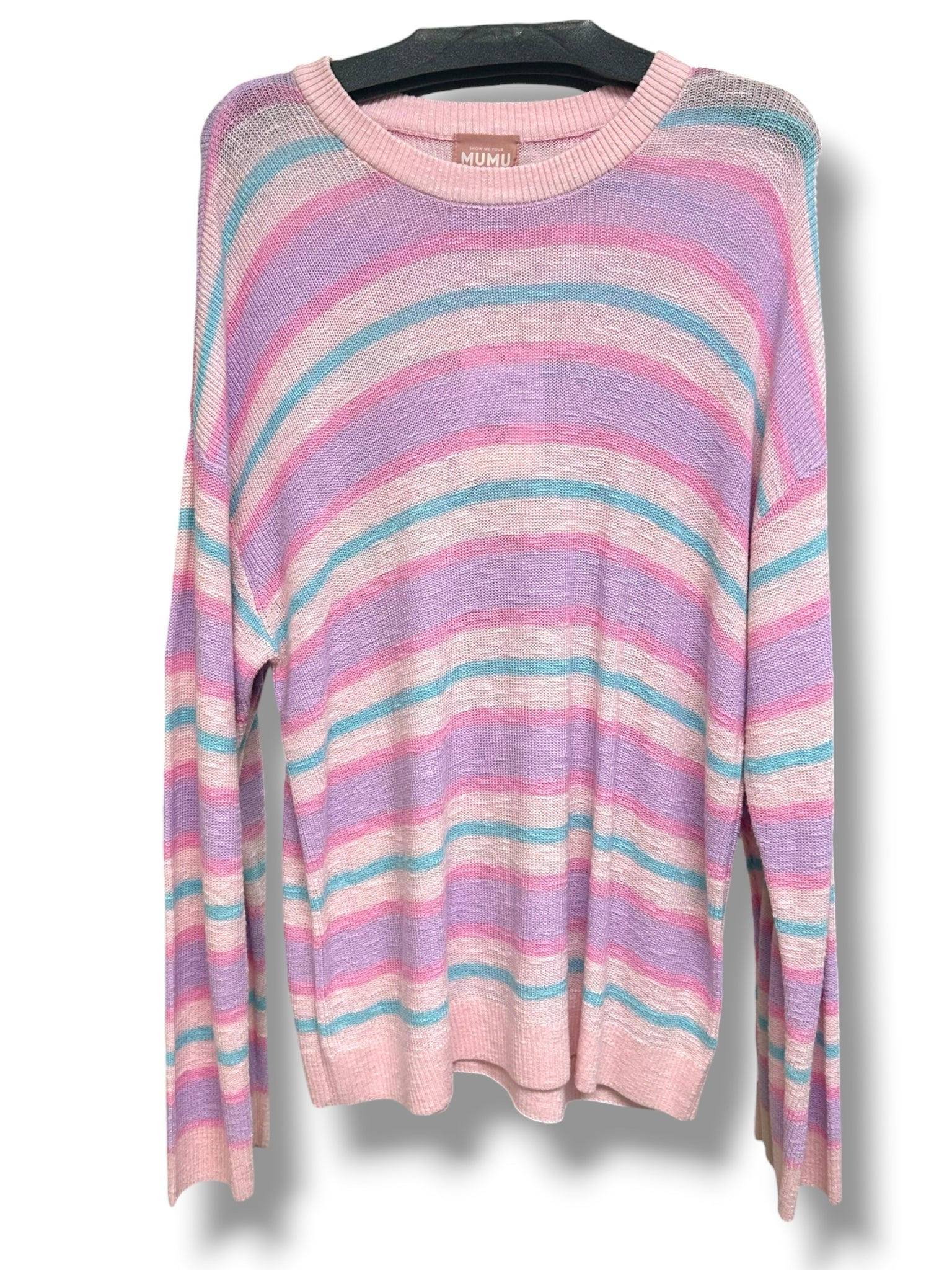 NWT SHOW ME YOUR MUMU FEEL GOOD COTTON CANDY STRIPED 2 PIECE SET SIZE MEDIUM