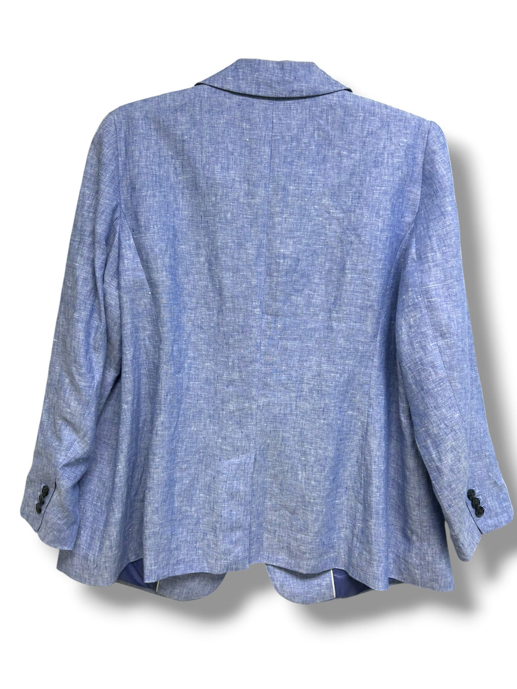 TALBOTS ONE BUTTON LINEN LIGHT BLUE BLAZER SIZE 18