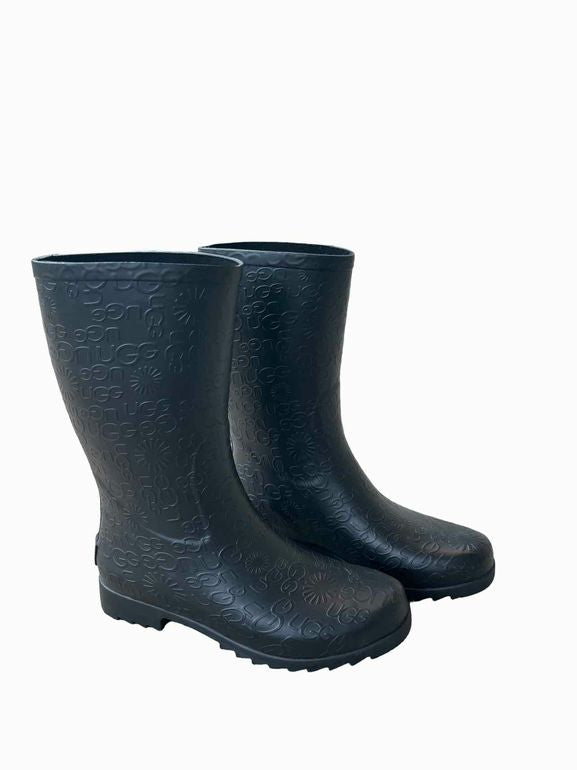 UGG WILSHIRE RUBBER RAIN BOOT BLACK 9