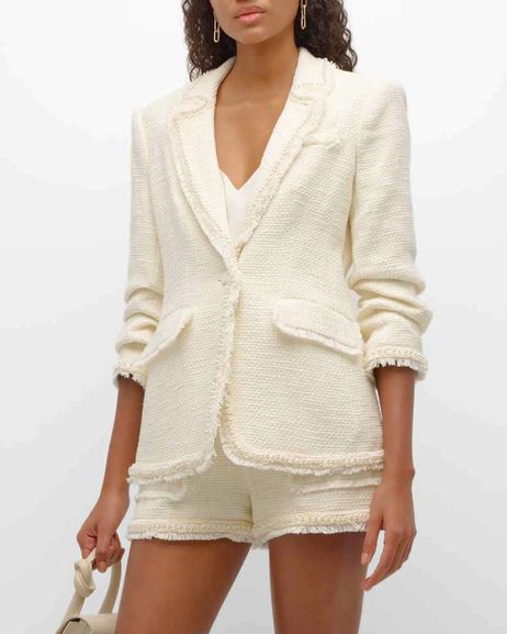 CINQ A SEPT KHLOE FAUX PEARL EMBELLISHED BOUNCE BLAZER SIZE 12