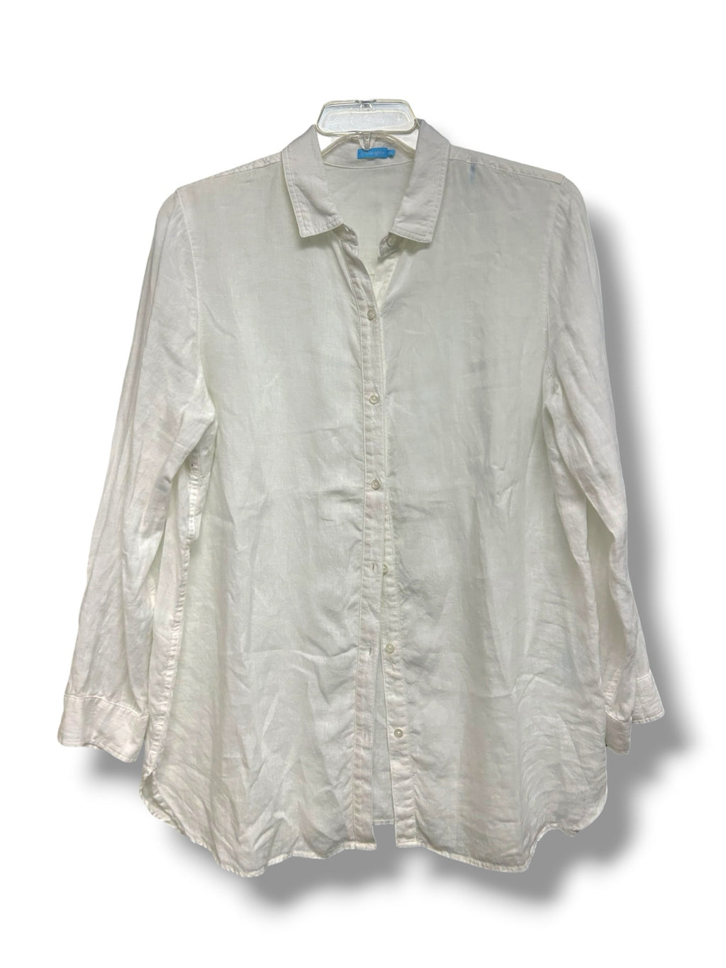JMCLAUGHLIN BRITT 100% LINEN BUTTON DOWN WHITE SHIRT SIZE XXL