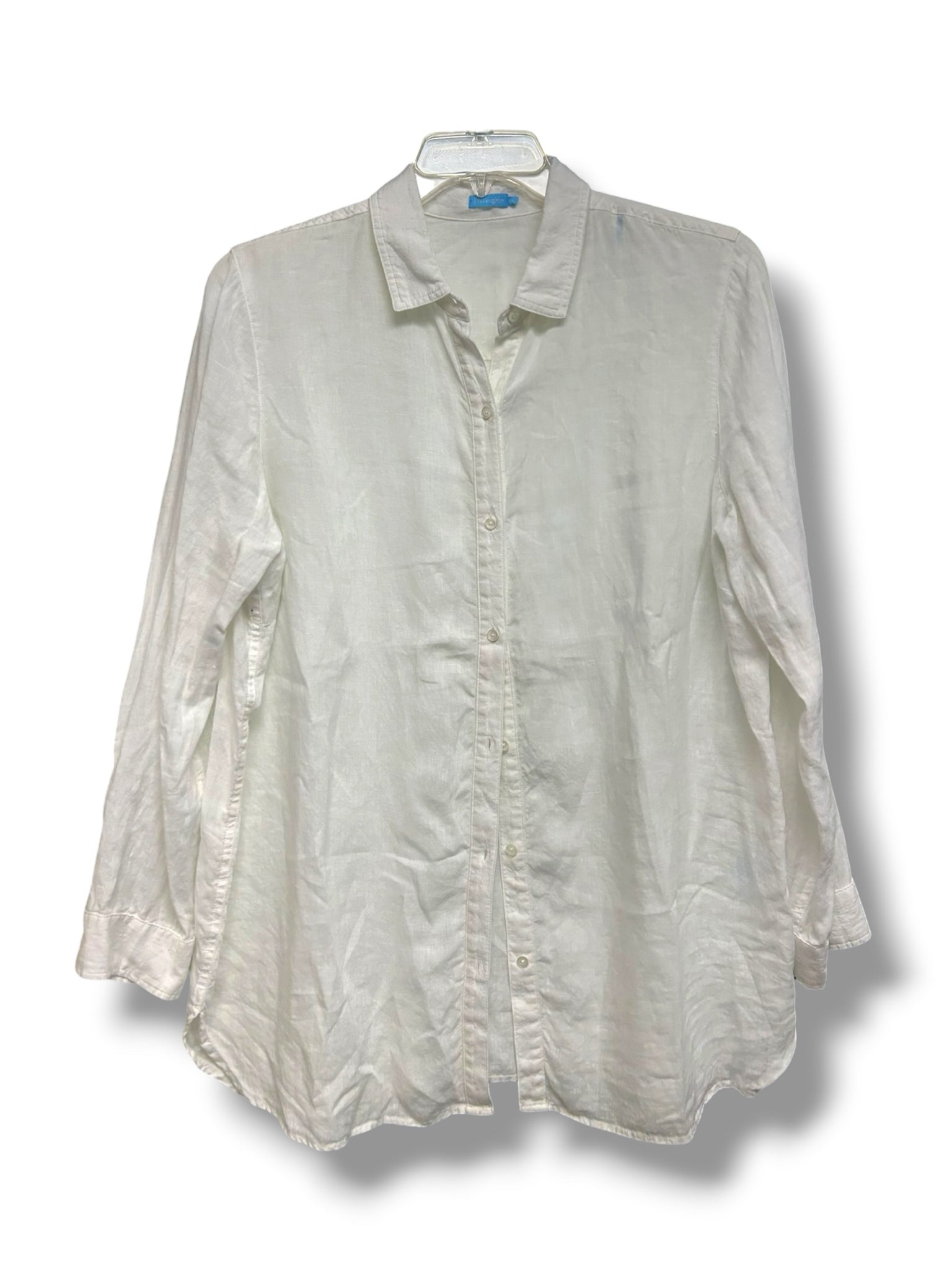 JMCLAUGHLIN BRITT 100% LINEN BUTTON DOWN WHITE SHIRT SIZE XXL