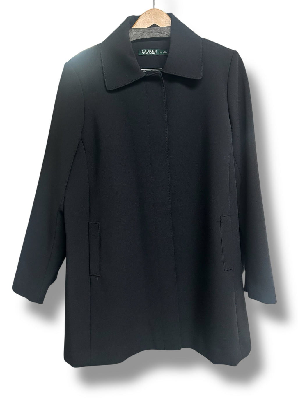 RALPH LAUREN SINGLE BREASTED CREPE TRENCH ALINE COAT SIZE XL